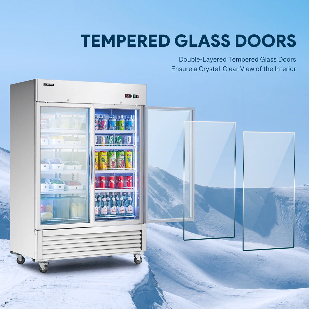 54" 2 Glass Door Display Refrigerator with 42.2 cu. ft. Capacity S4825