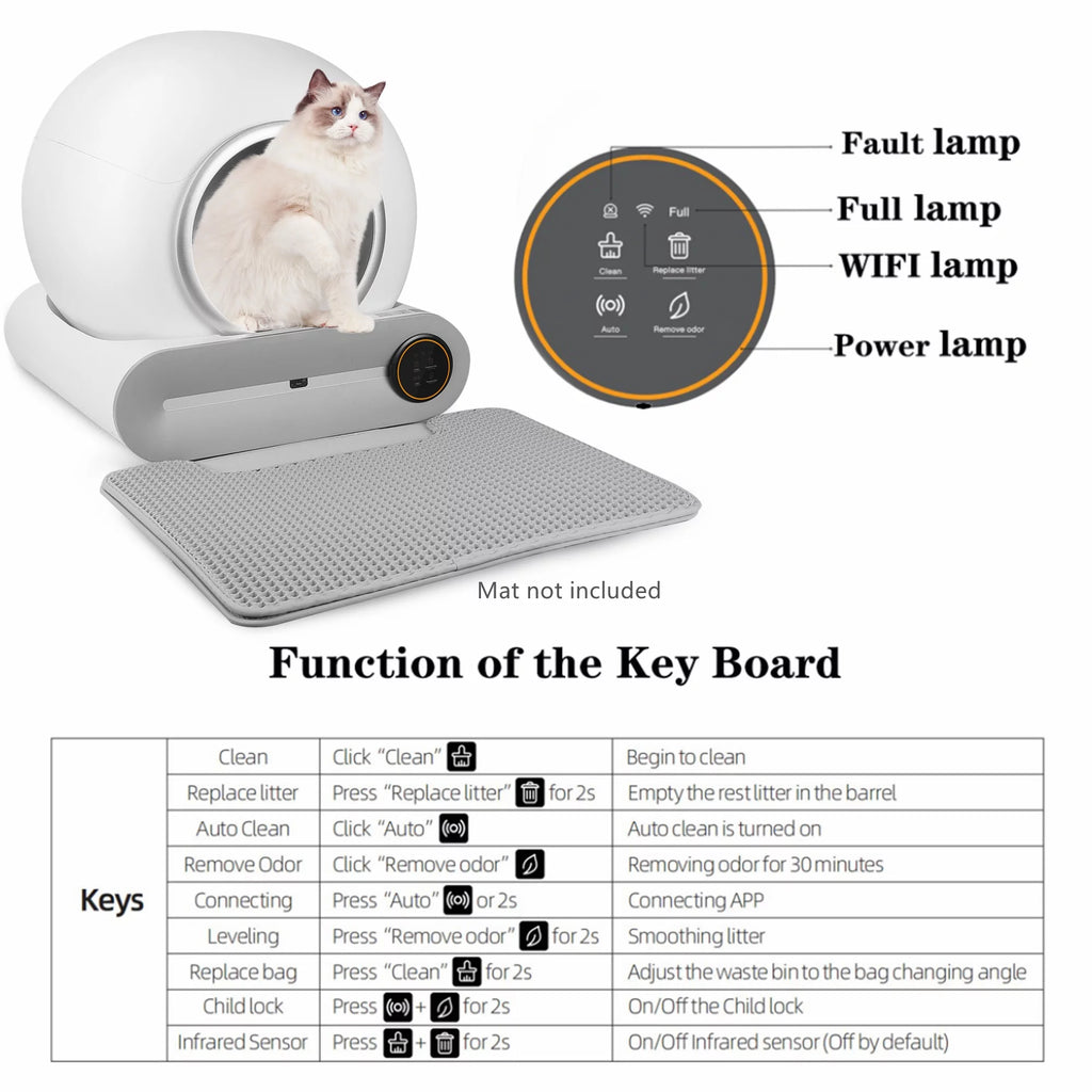 Automatic Self Cleaning Cat Litter Box with App Control X5600