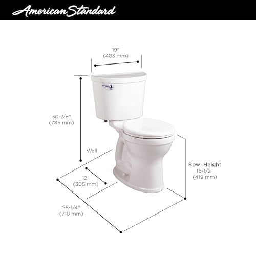 Two-Piece Toilet, Round Front, Chair Height, White, 1.28 gpf H635