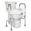 Grey+White 5 Inch Raised Toilet Seat with Handles Y7894