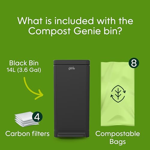 White Stainless-Steel Large Kitchen Compost Bin D399690