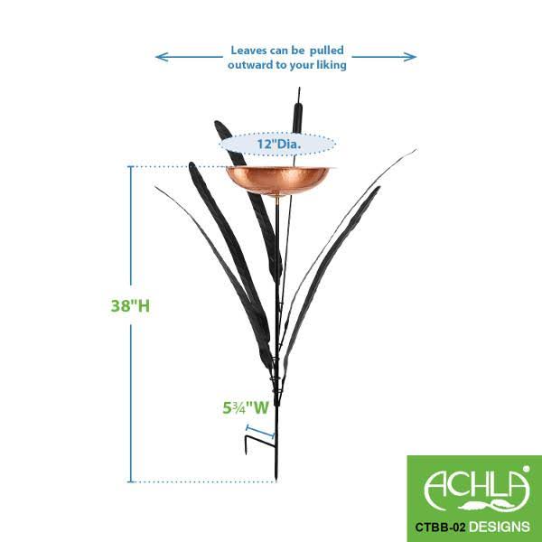 Double Cattail Birdbath G894