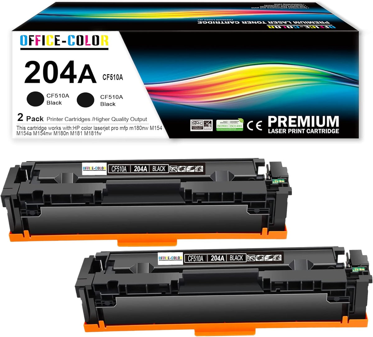 2 Pack Black Compatible Toner Cartridge O1078