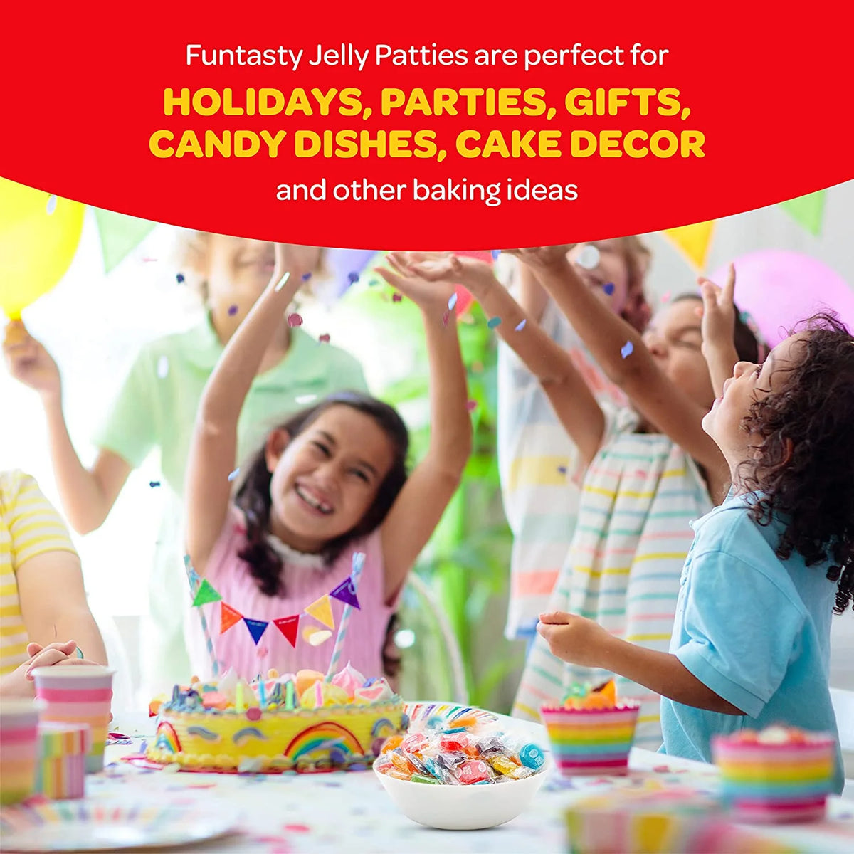 Assorted Jelly Fruit Disk Patties Candy, Individually Wrapped, Vegan, Gluten Free - 2 Pound Bag R619775