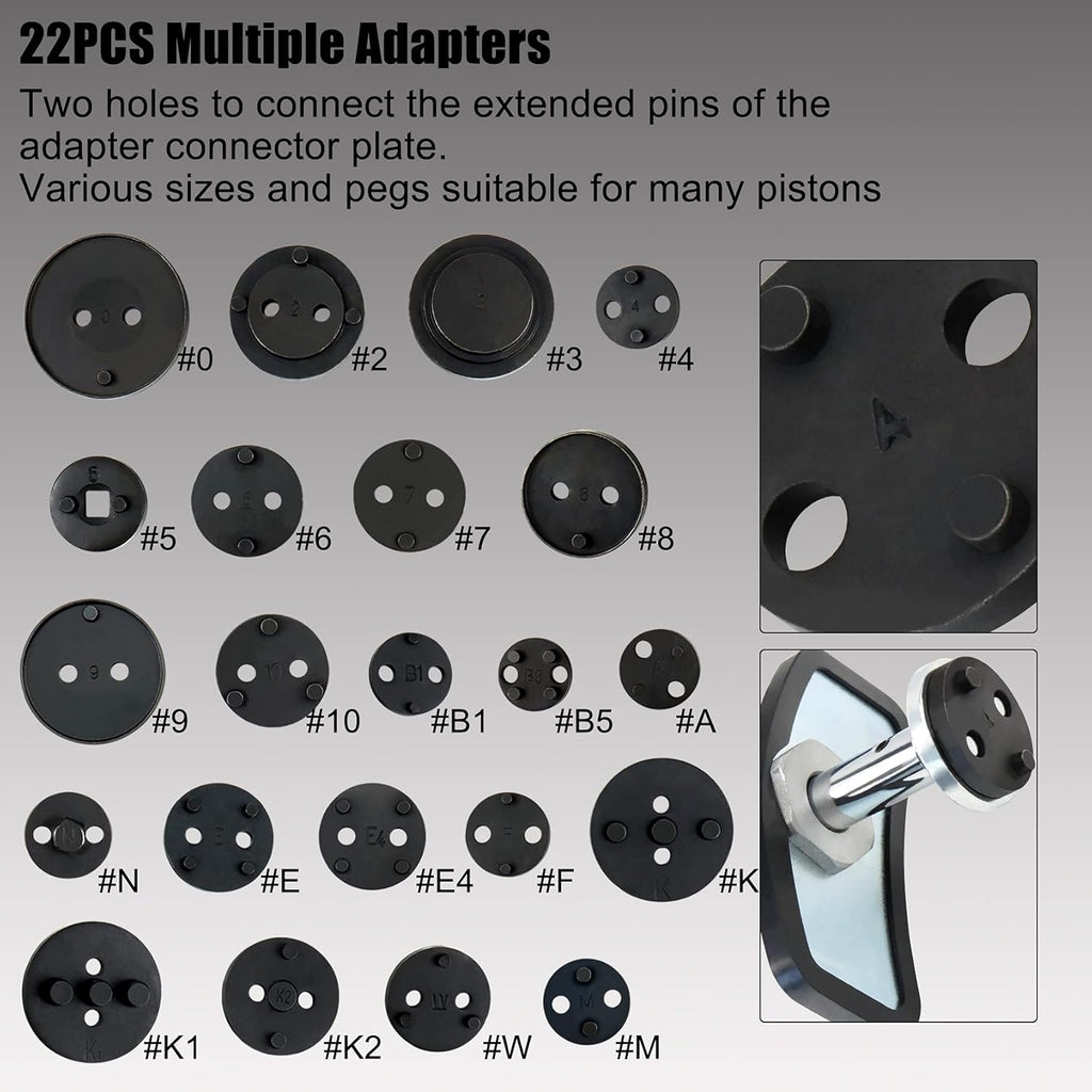 Pneumatic Brake Caliper Piston Wind Back Compression Spreading Tool 23PCS Kit Air Tool Set X375