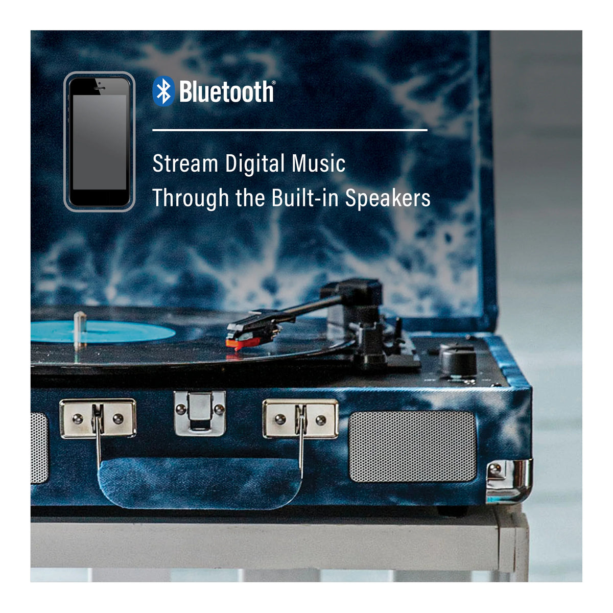 Vinyl Record Player with Speakers and Bluetooth Turntable R25075