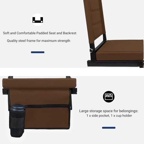 Portable Bleacher Seats with Back Support and Padded Cushion M448