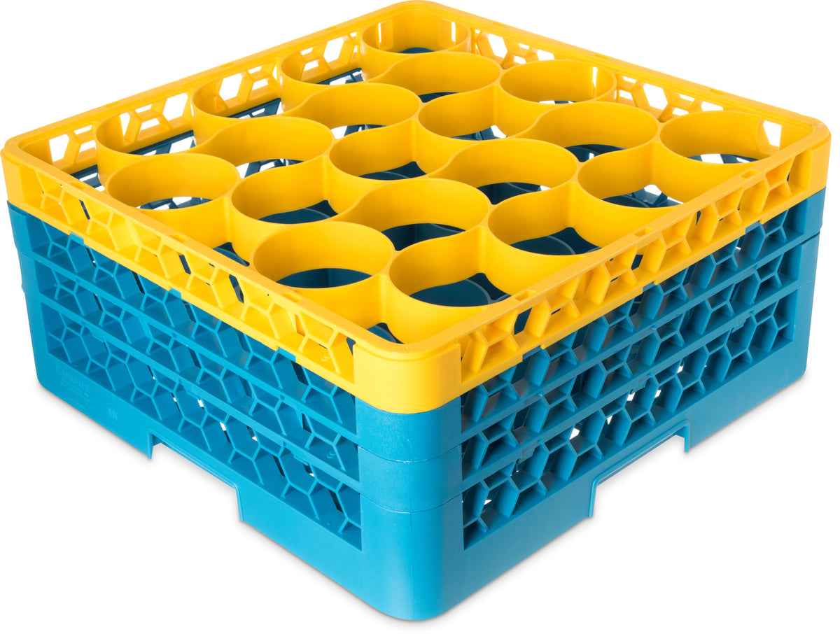 20 Compartments Dishwasher Glass Rack with 3 Color Coded Extenders F18240