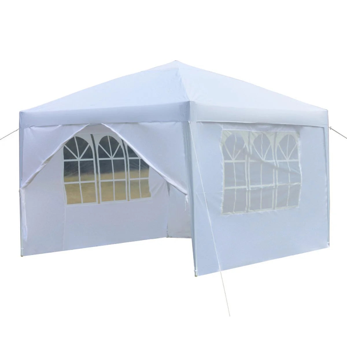 3 x 3m Two Doors Two Windows Waterproof Folding Tent White Q3366