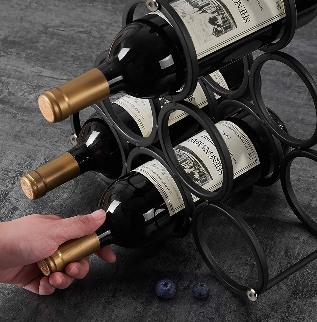 Black Metal Free Standing Wine Rack C567