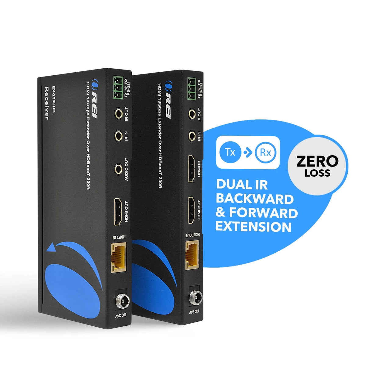 4K UltraHD Extender over HDBaseT Balun 18Gbps Over CAT 5/6/7 Ethernet Cable W385666