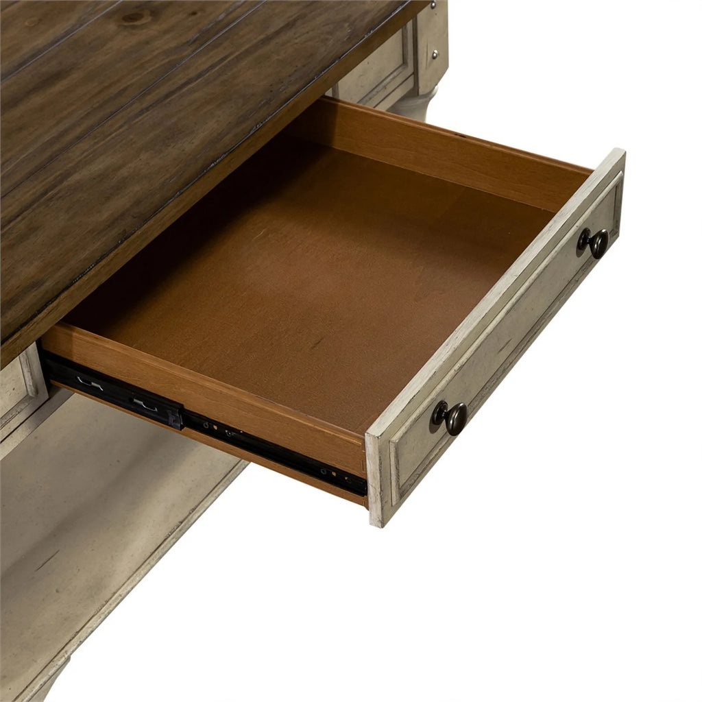 Antique White Drawer Square Cocktail Table L42089