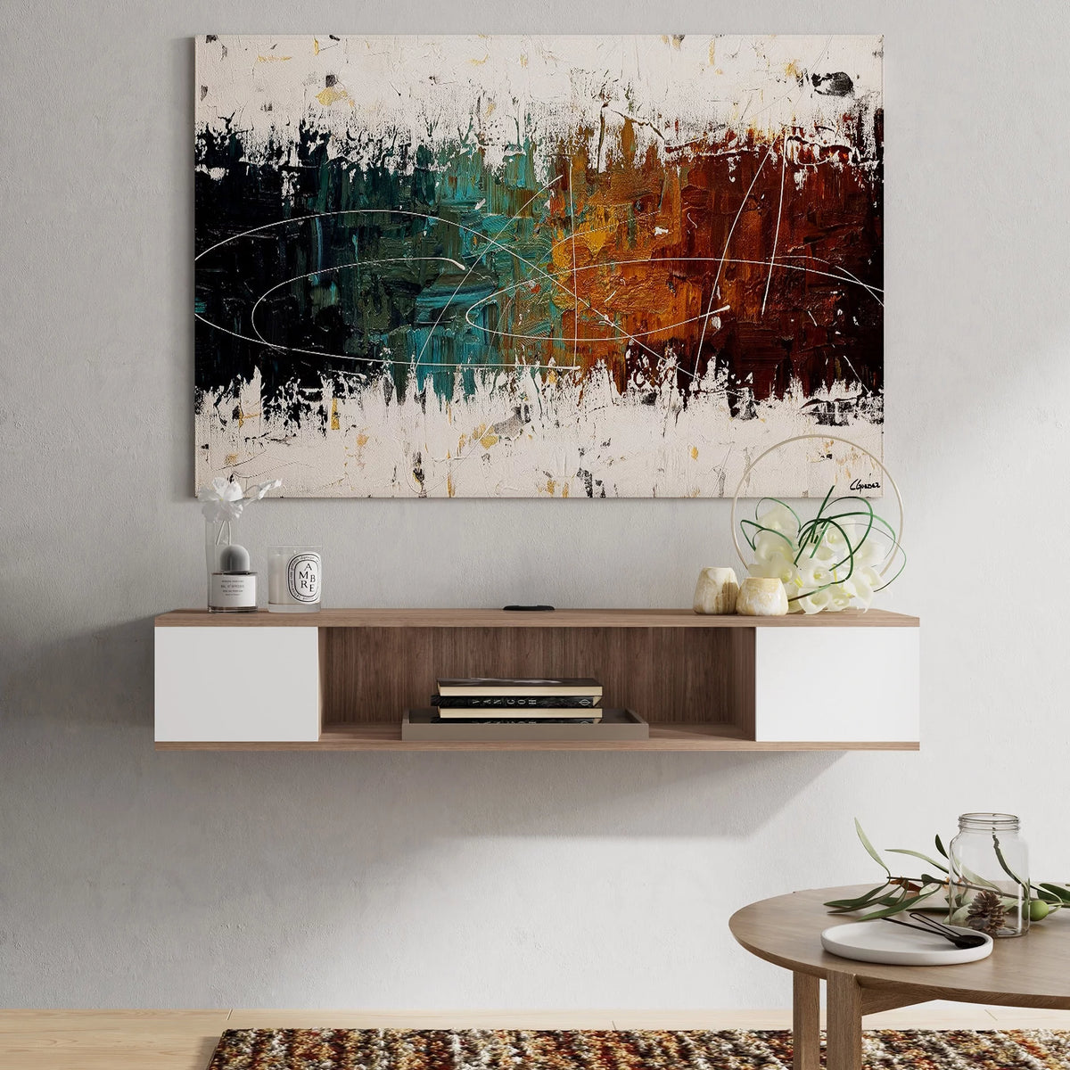 White Floating TV Stand S9993