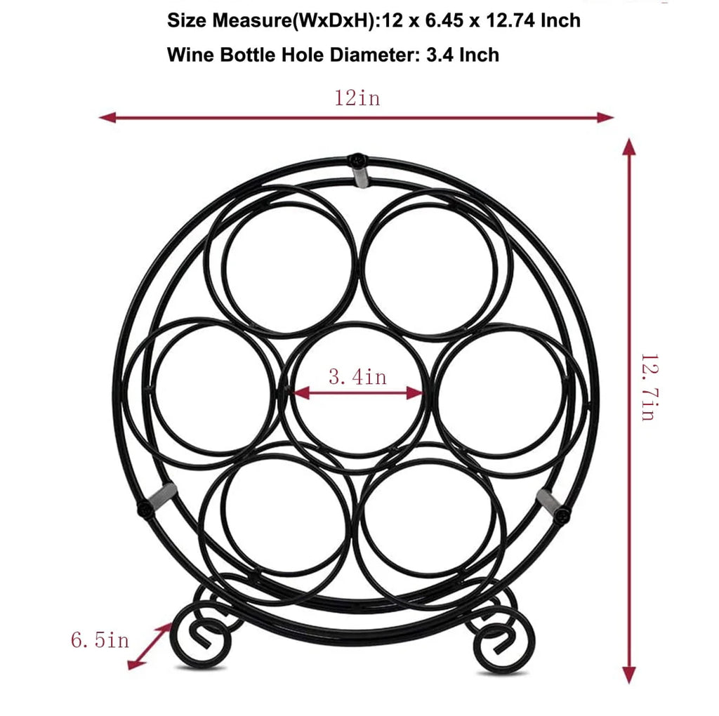 Black Metal Free Standing Wine Rack C567