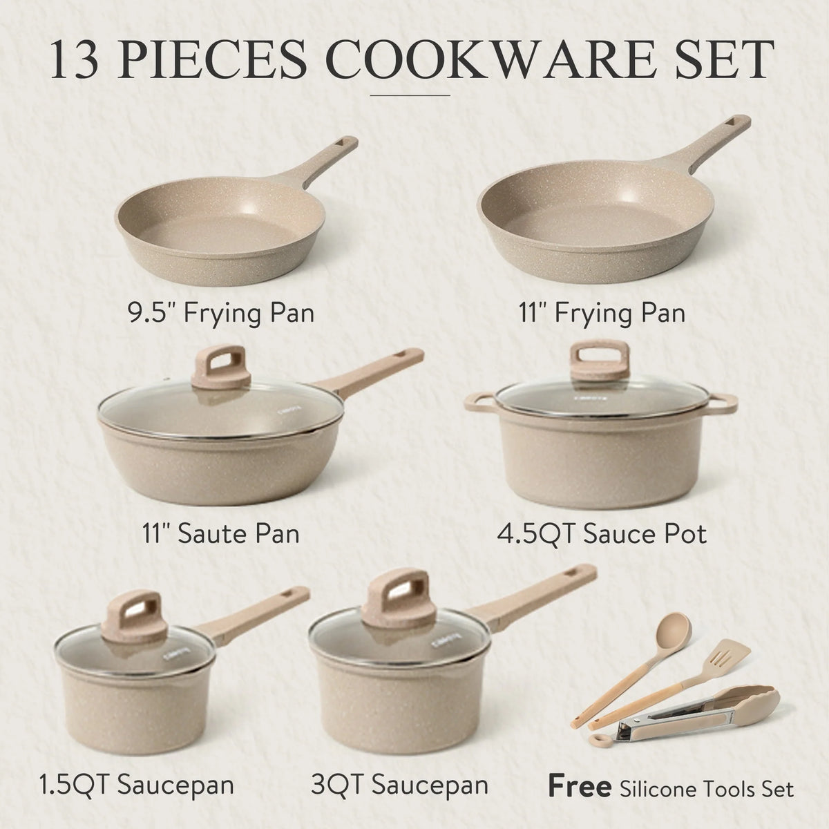 13 Pcs Nonstick Induction Cookware Set D8404