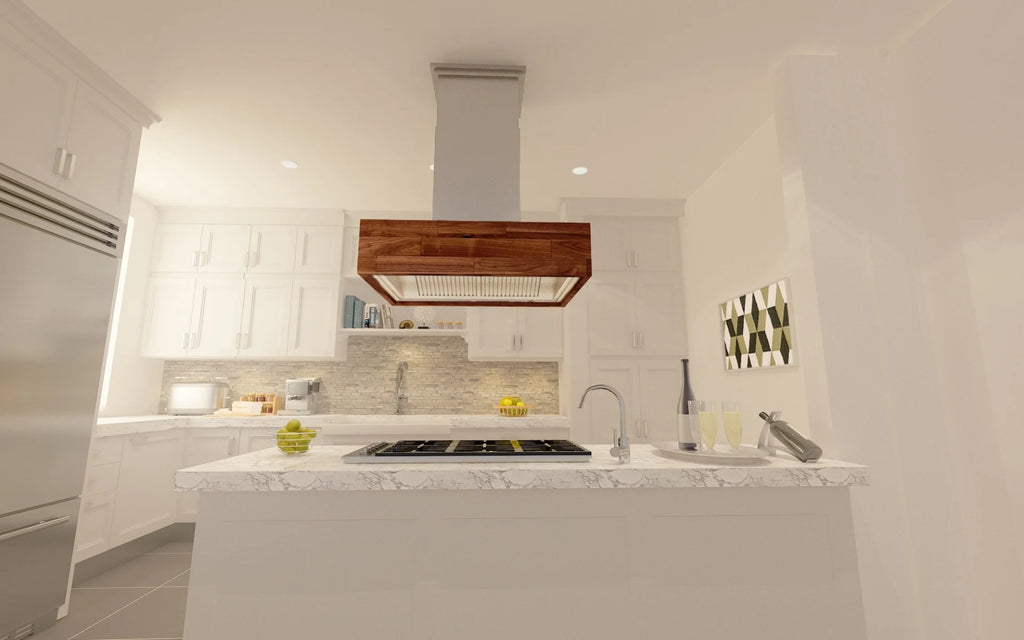 42 in. 1200 CFM Wooden Island Mount Range Hood G374233