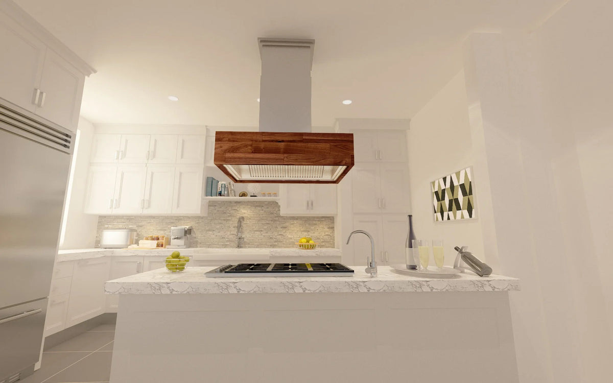 42 in. 1200 CFM Wooden Island Mount Range Hood G374233