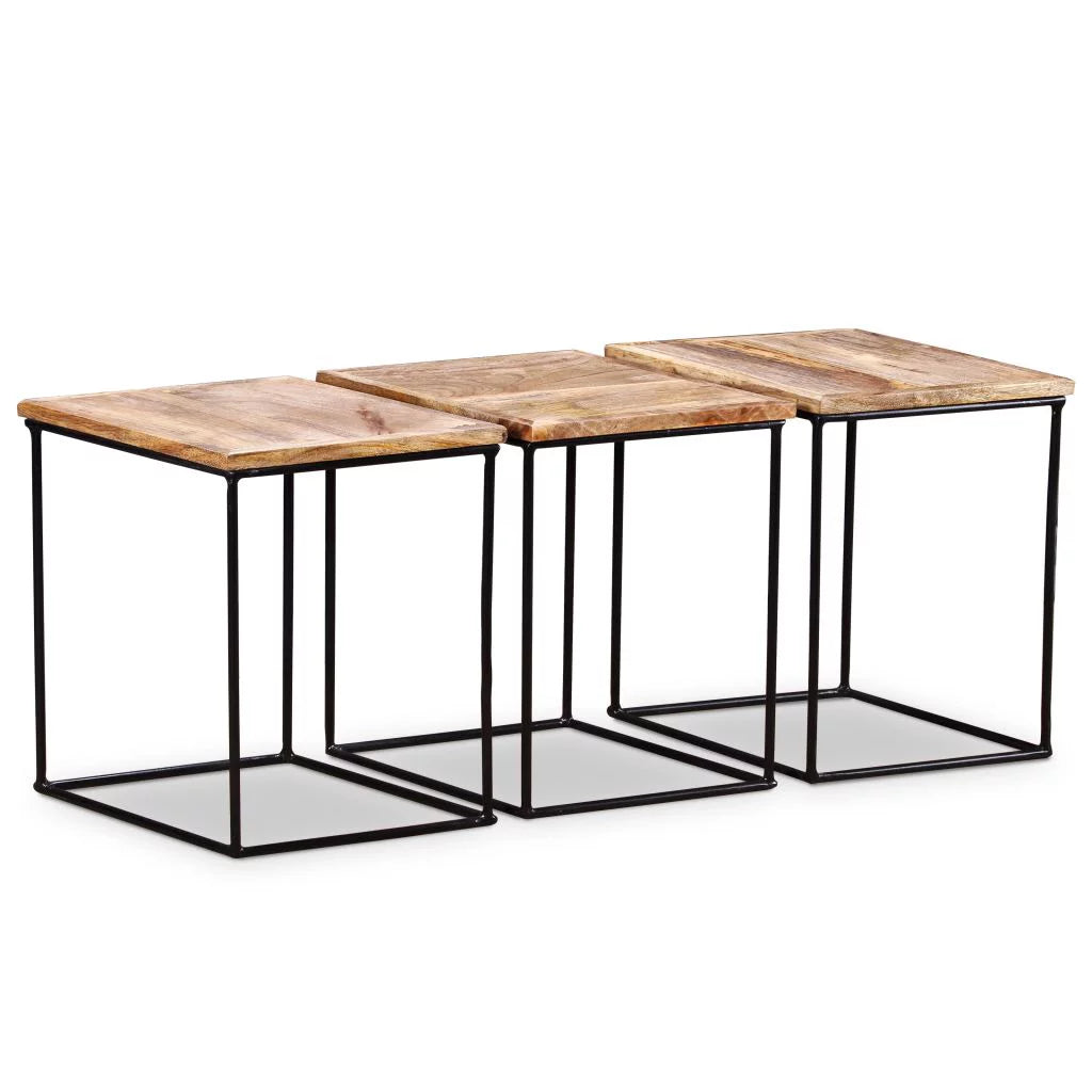 Mango Wood Coffee Table with Iron Frame W426340