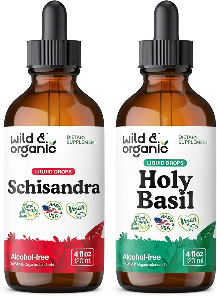 Schisandra Berry Tincture 4 fl oz & Holy Basil Tincture 4 fl oz X29054
