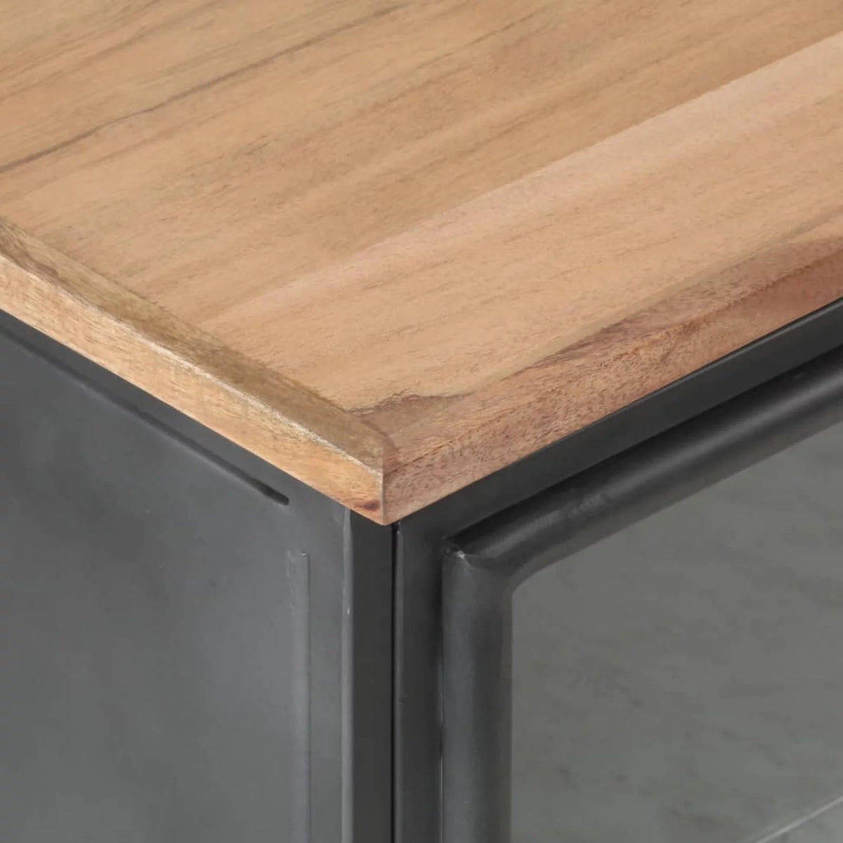 Gray Solid Acacia Wood Bedside Cabinet X493280