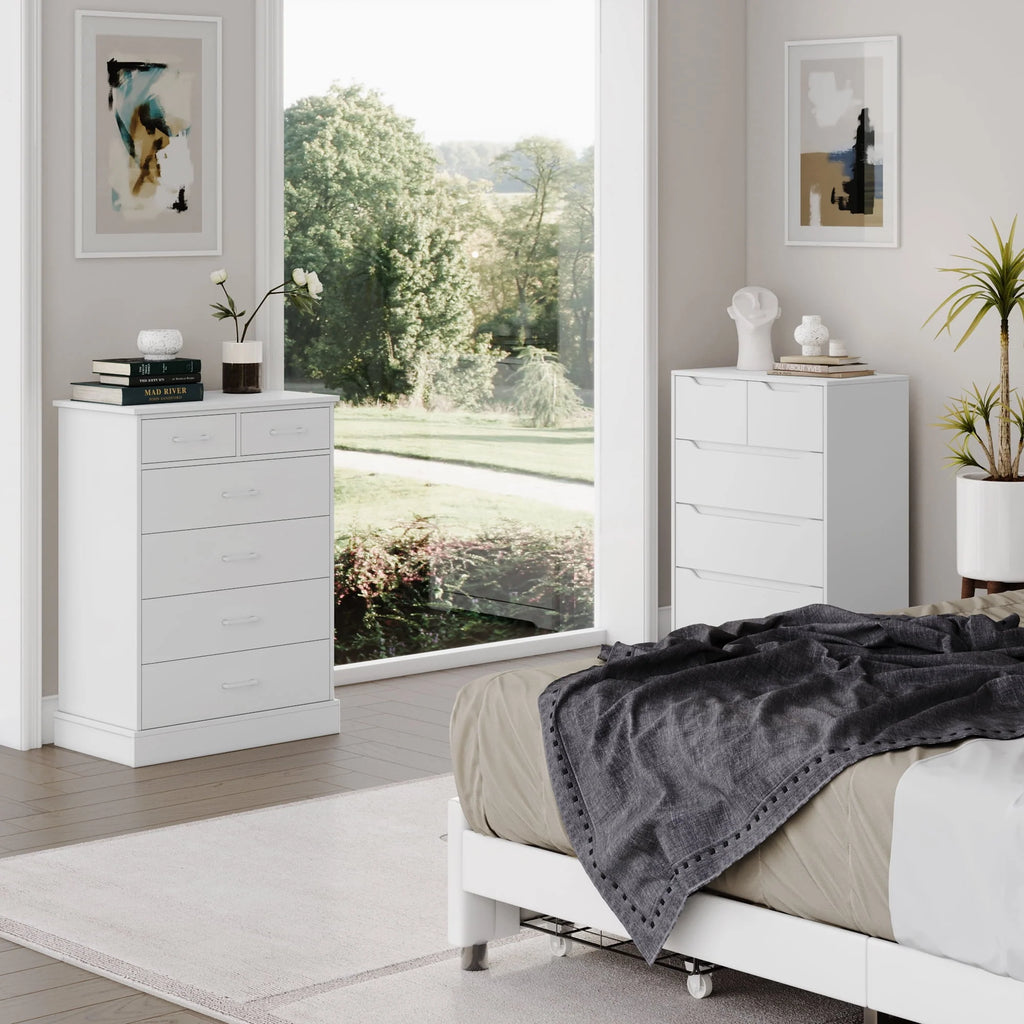 White 6 Drawer Wood Dresser G879639