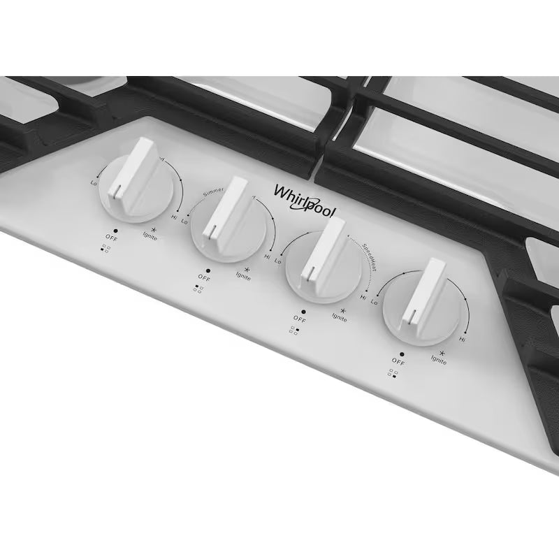 4-Burners Recessed Gas Cooktop in White R850