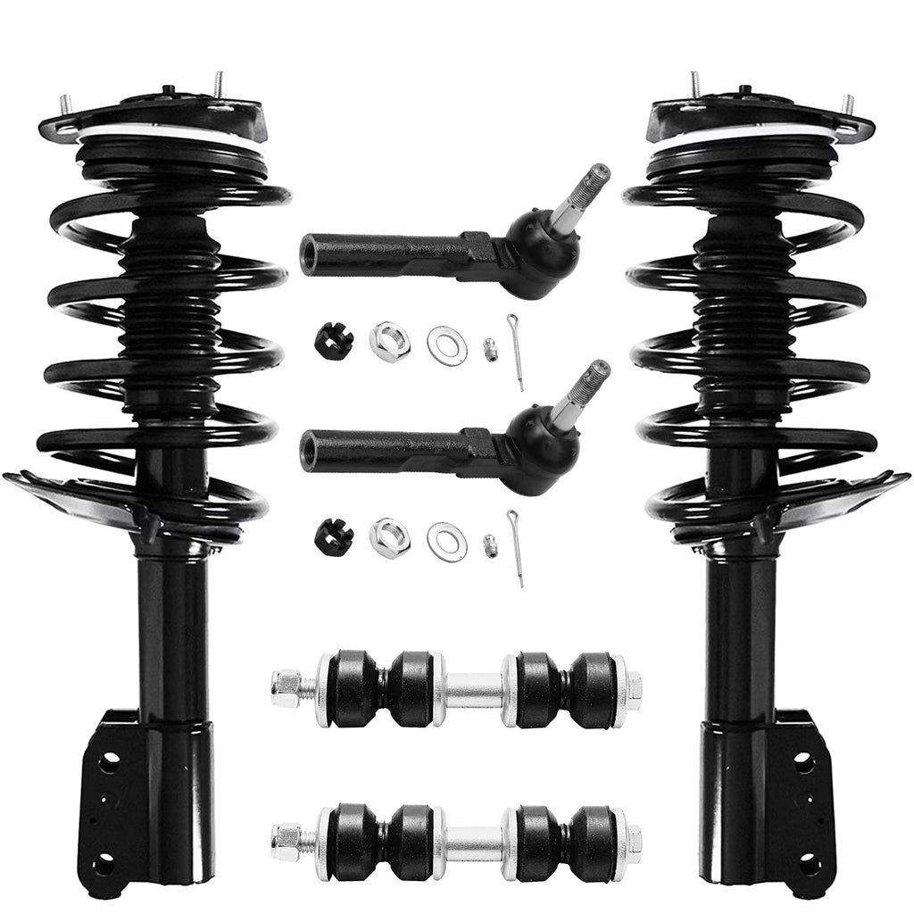 Front Struts with Coil Spring Sway Bars and Outer Tie Rods 6pc Set K9034