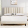 Full Light Gray Upholstered Platform Bed Frame Z8108