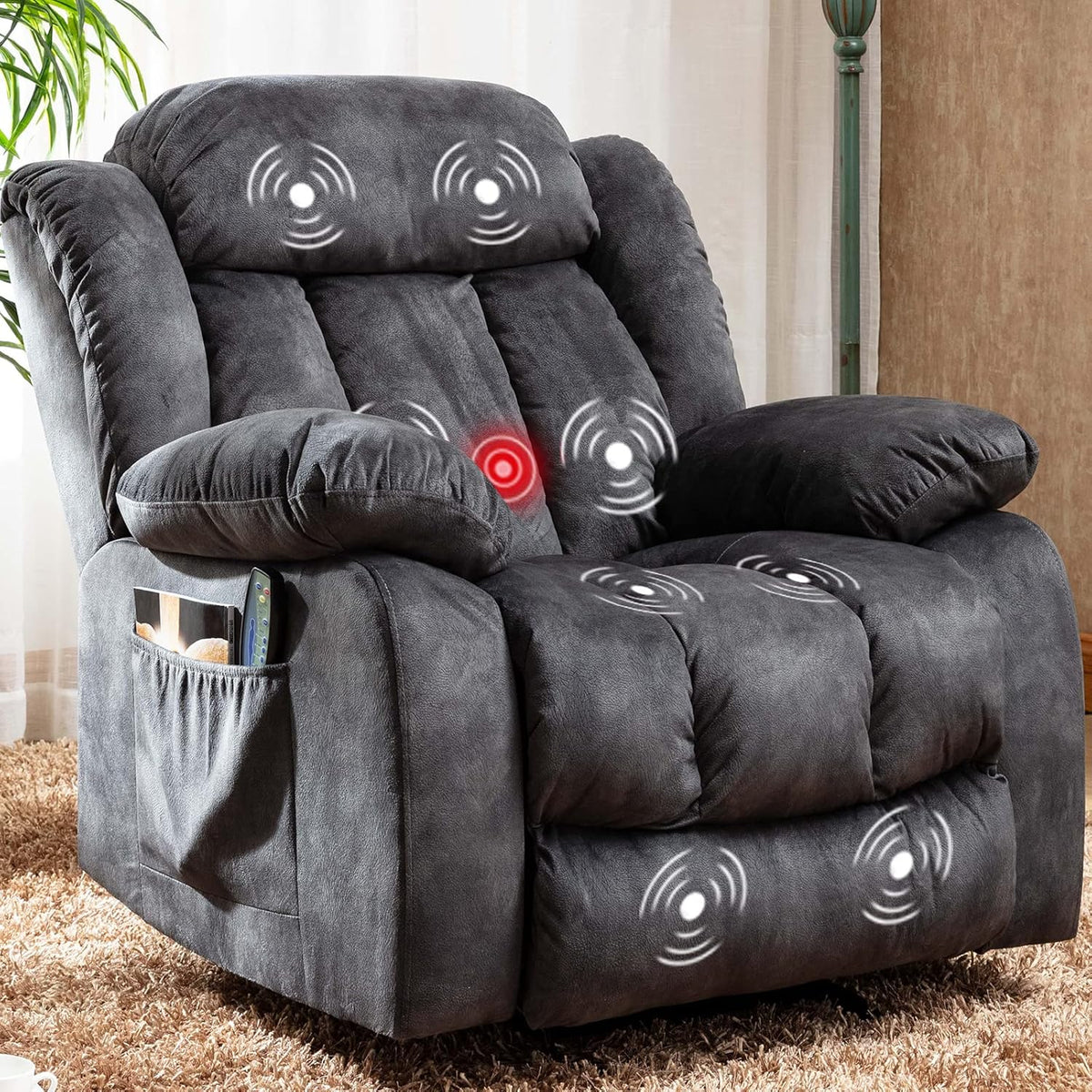 Brown Fabric Manual Rocker Recliner Single Sofa G3614