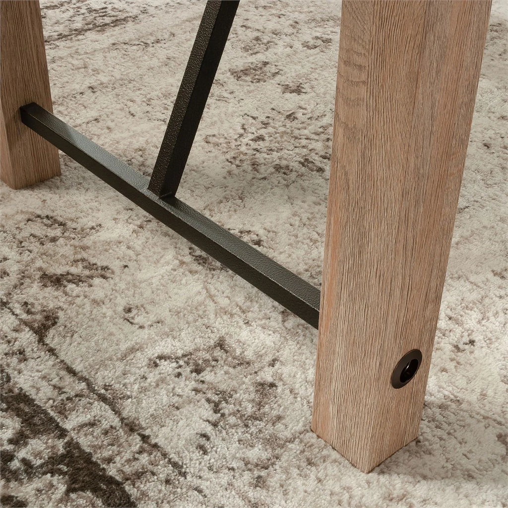 L-Desk in Brushed Oak Finish A521161