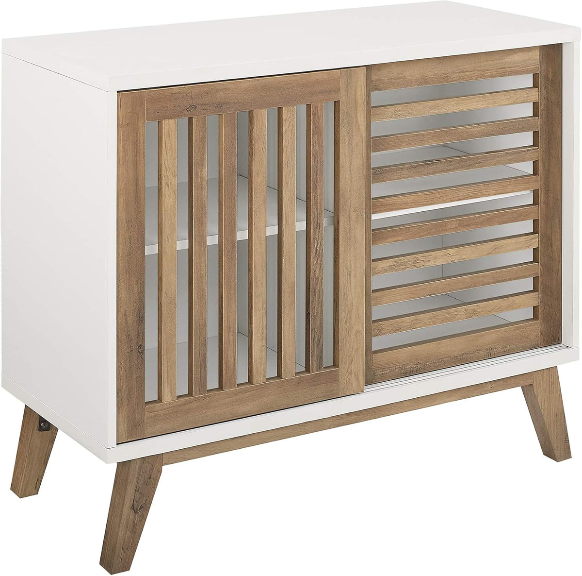 36 Inch White and Rustic Oak Cabinet Z8190