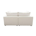 White Modular Sofa with Faux Shearling & Feather Down Seating O67479
