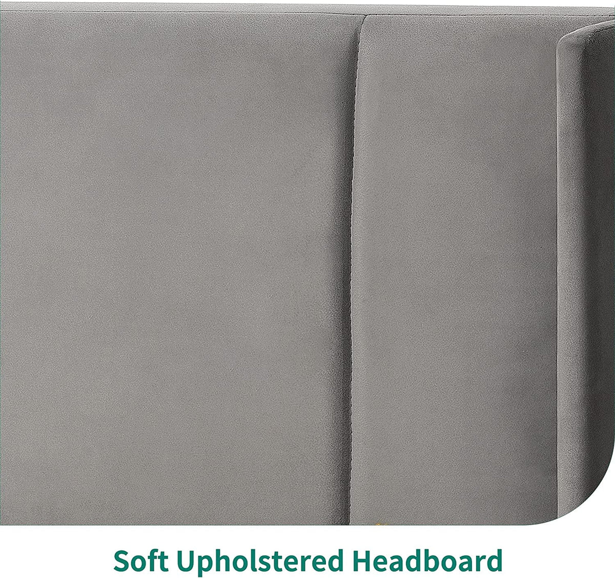 Upholstered Bed Frame with Headboard Wood Slat Full M164
