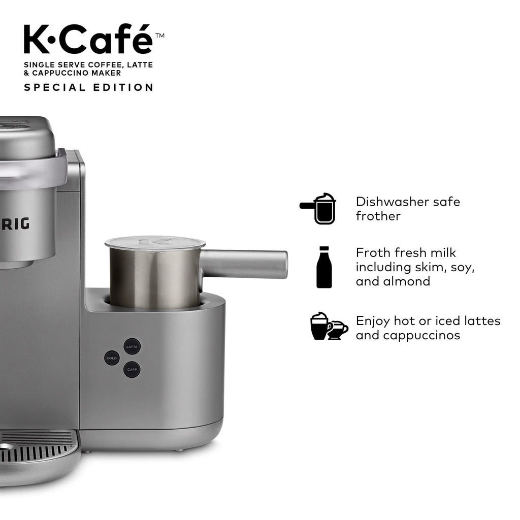 Single Serve K-Cup Pod Coffee, Latte and Cappuccino Maker, Nickel B880