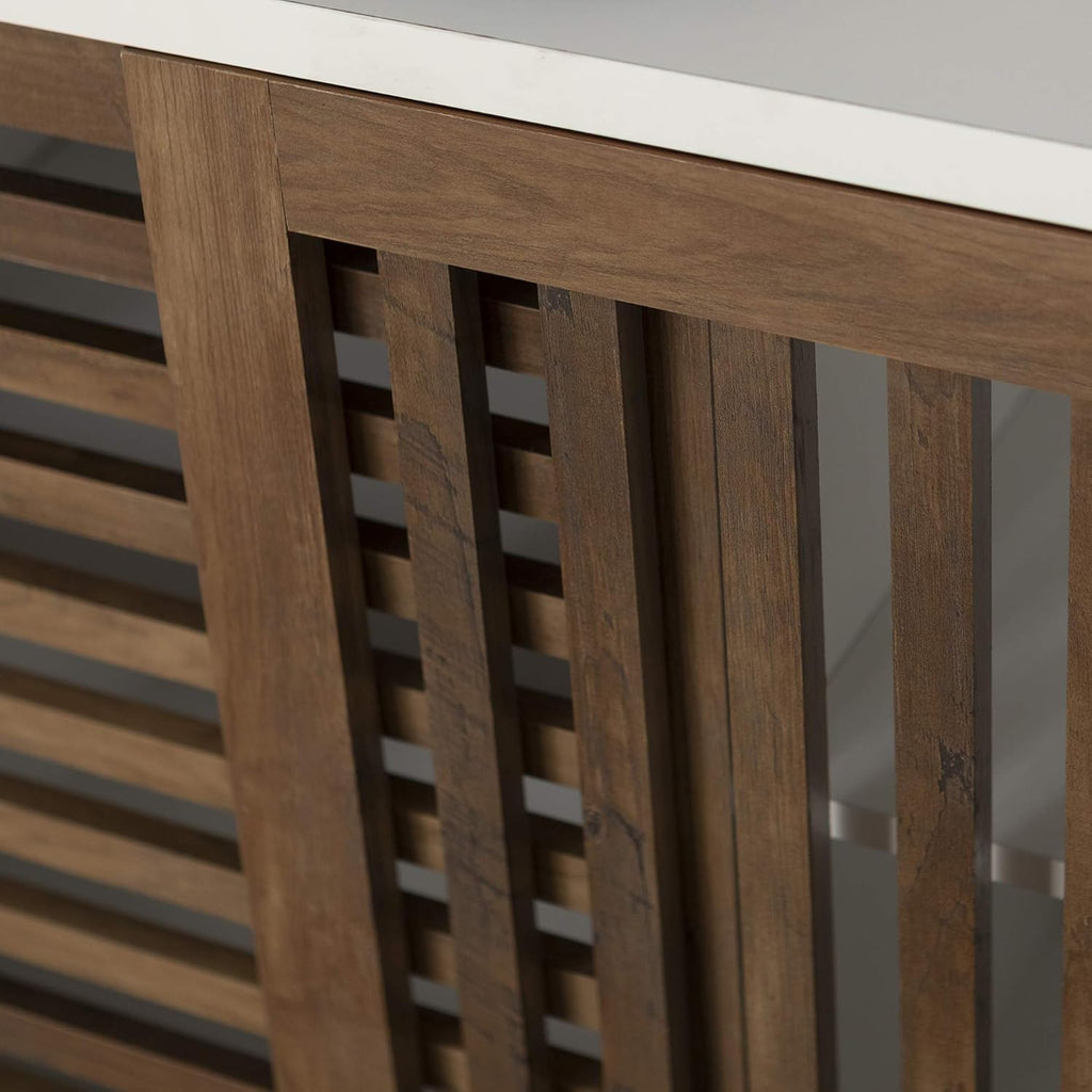 36 Inch White and Rustic Oak Cabinet Z8190