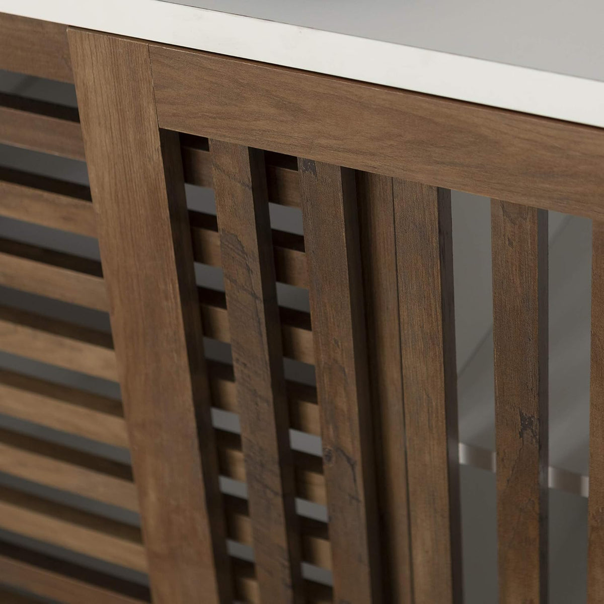 36 Inch White and Rustic Oak Cabinet Z8190