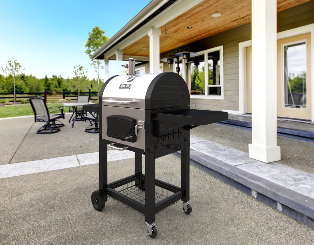 Stainless Heavy-Duty Charcoal Grill with Wheels E75333