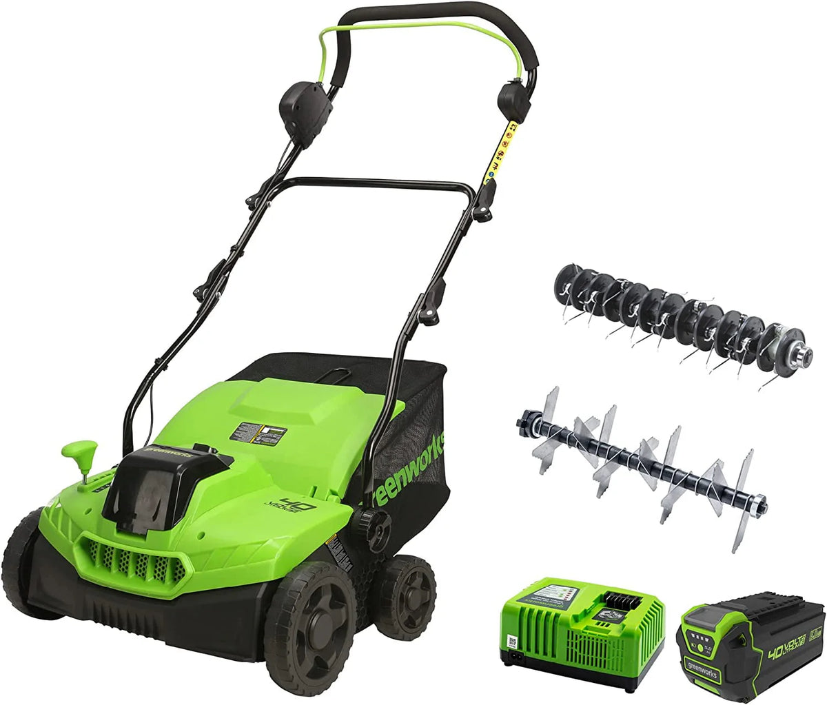 40V 2-In-1 Dethatcher Scarifier with 5Ah Battery and Charger W2277