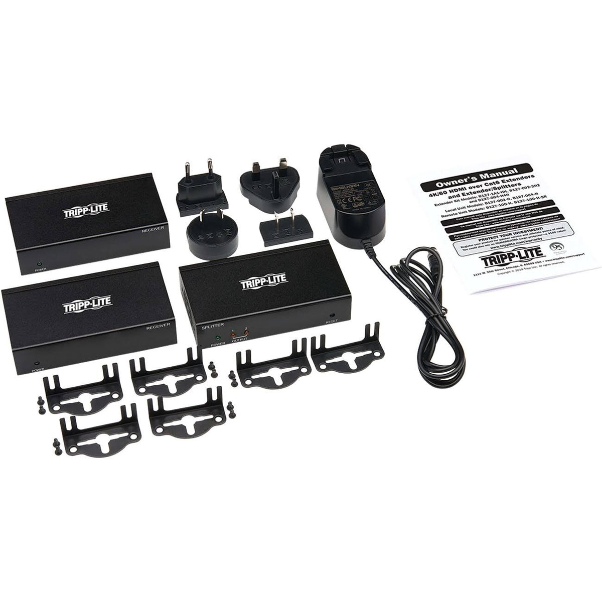 HDMI over Cat6 Splitter/Extender Kit with PoC, 2 Ports 4K x 2K @ 60 Hz X7431