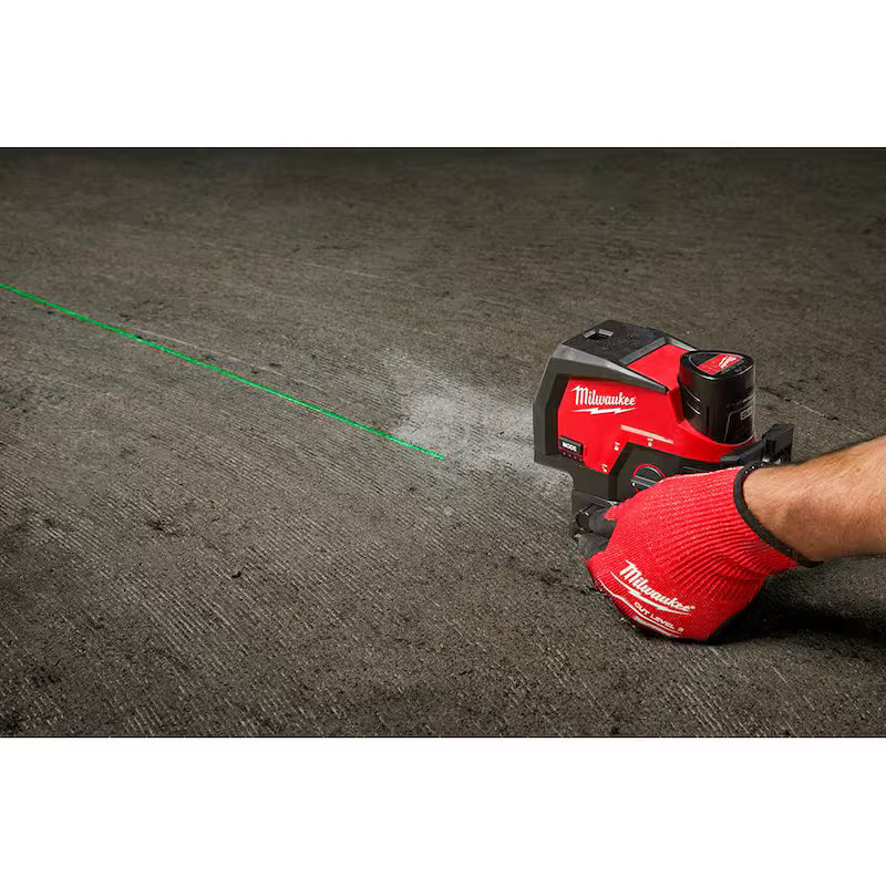 12-Volt Cordless Green Laser Level with Laser Distance Meter E704061