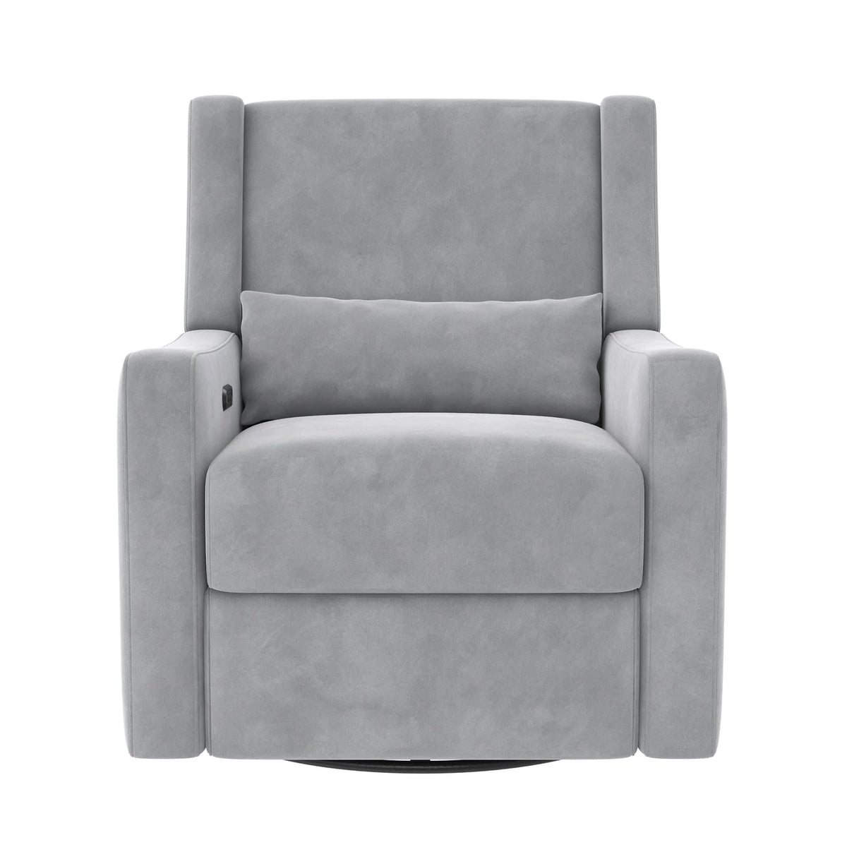Gray Velvet Swivel Glider Recliner with USB Ports T655