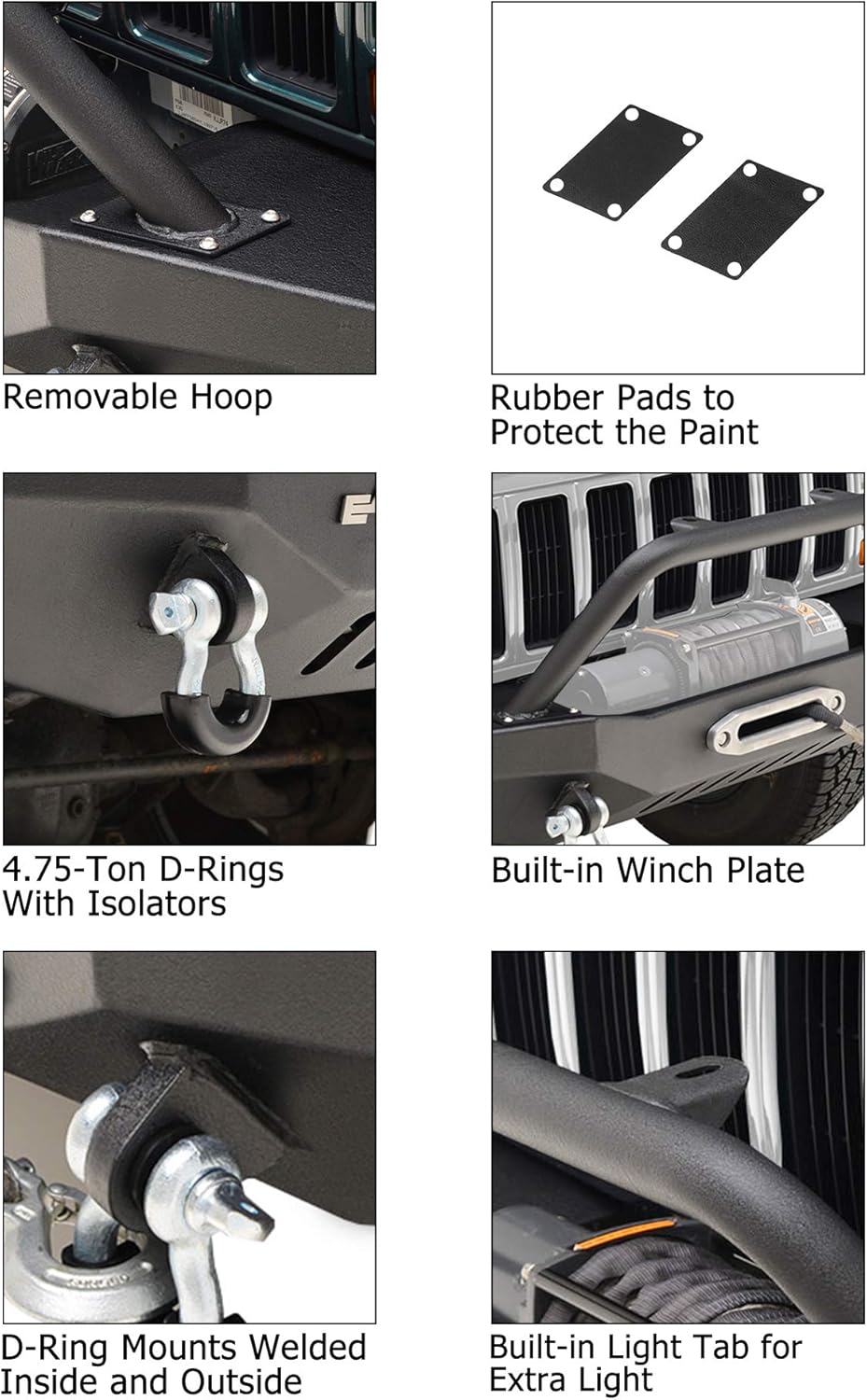 Front Bumper with Winch Plate for Cherokee XJ E6043