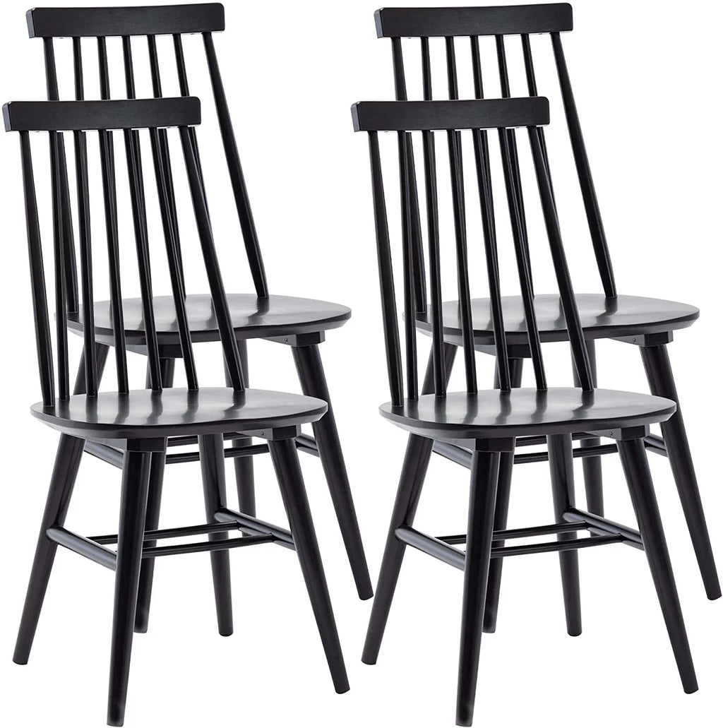 Black Set of 4 Wood Dining Chairs M93489