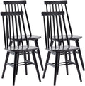Black Set of 4 Wood Dining Chairs M93489