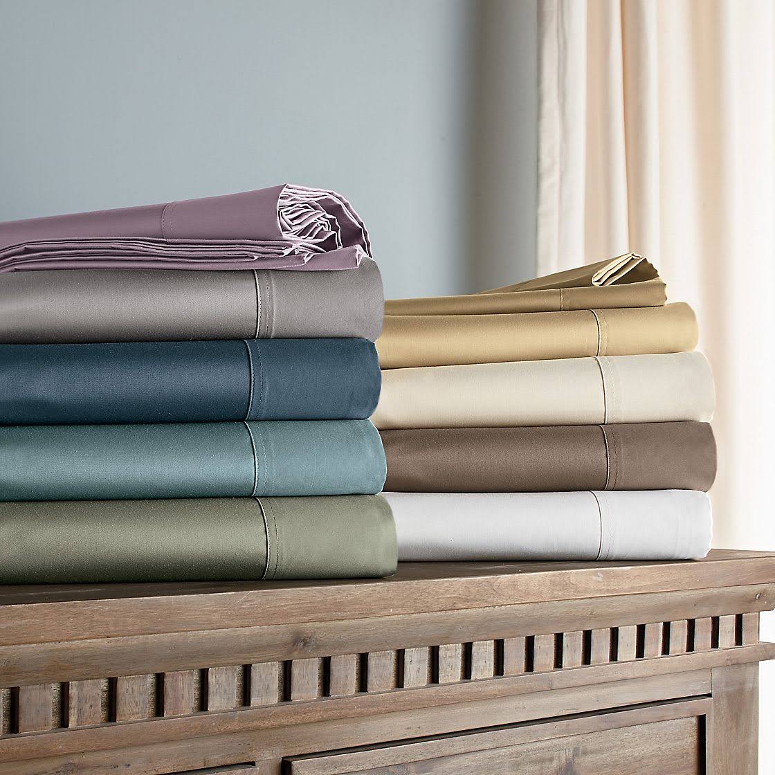 450-Thread Count Sateen California King Flat Sheet B523782