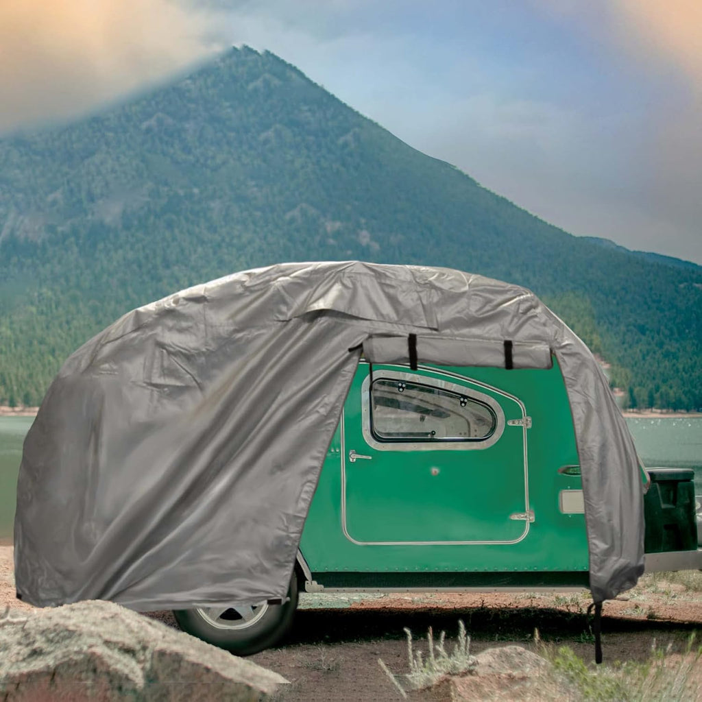 Teardrop Trailer Cover, Waterproof UV Protection, Fits 8 Feet to 10 Feet Long, 5.5 Feet Wide K69726