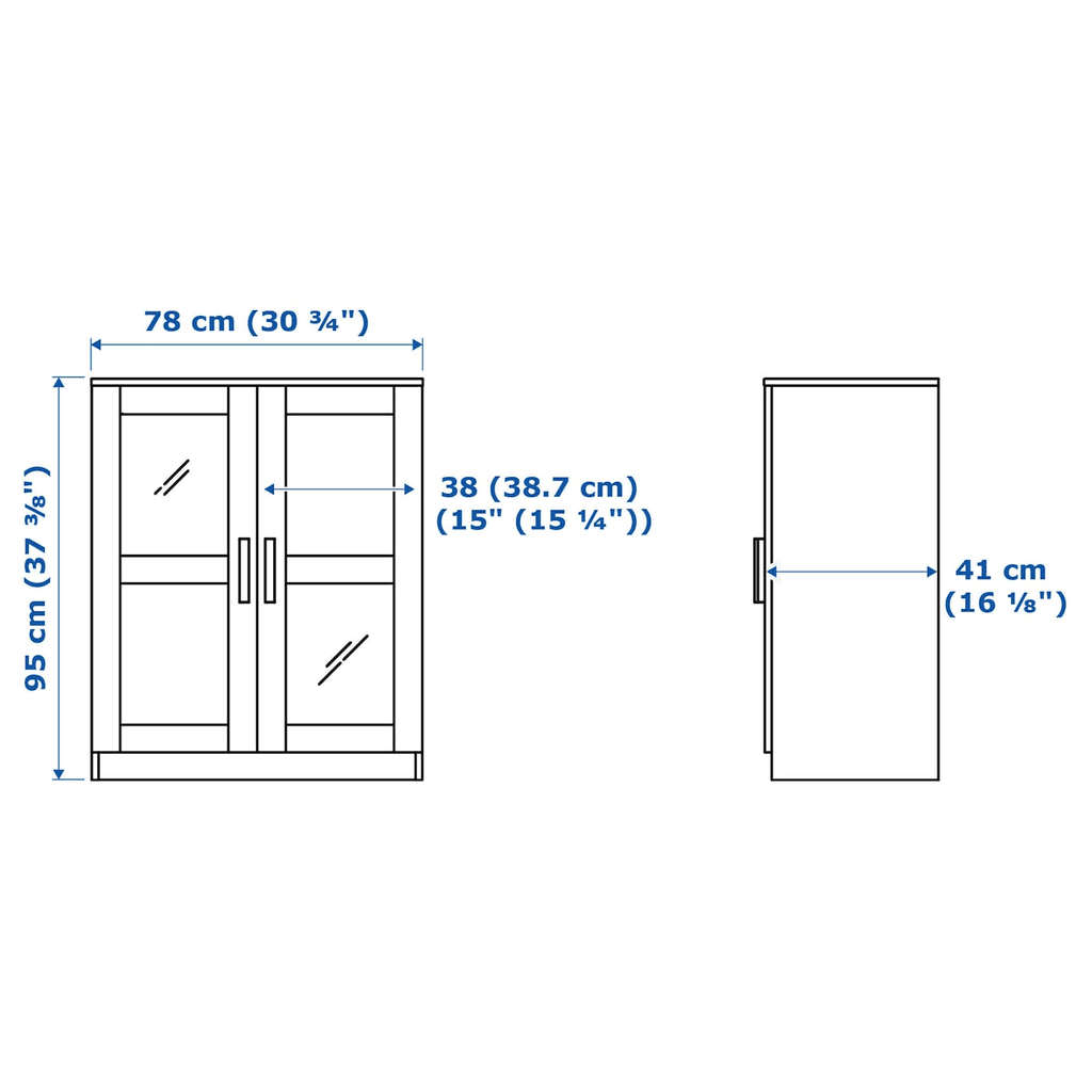 Black Glass Cabinet with Doors O76212