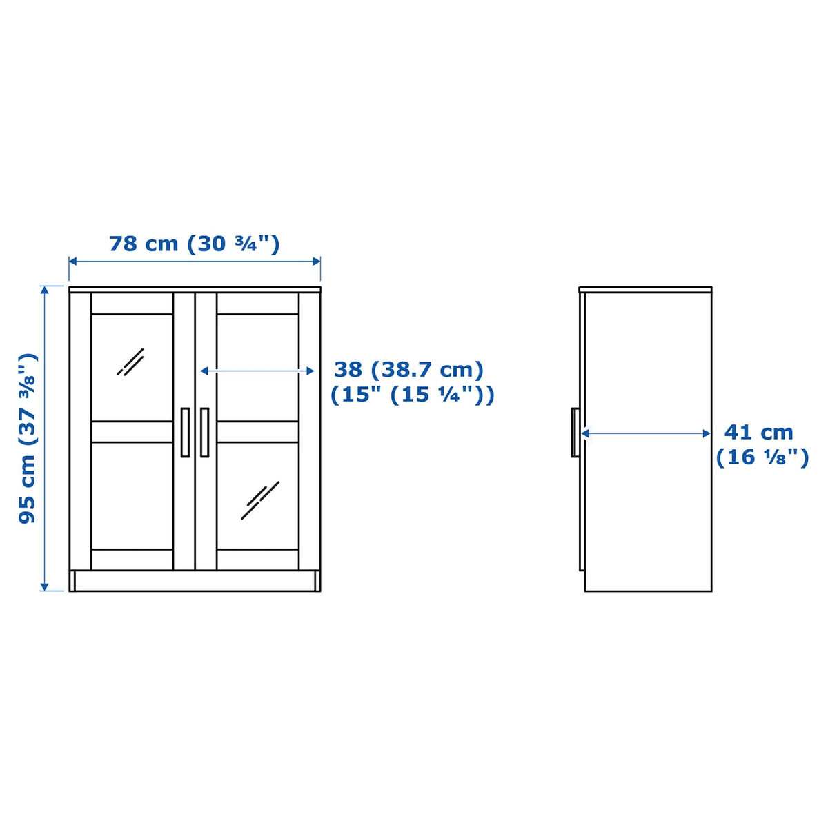 Black Glass Cabinet with Doors O76212