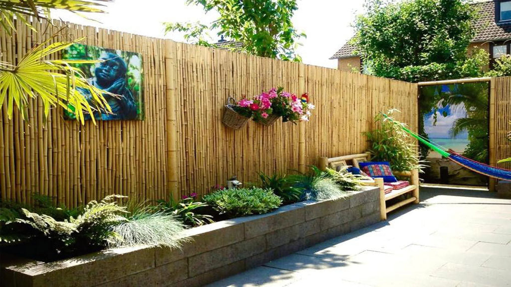 Natural Bamboo Fencing Garden Screen Rolled Fence Panel 3/4 D x 4' H x 8' L O9531