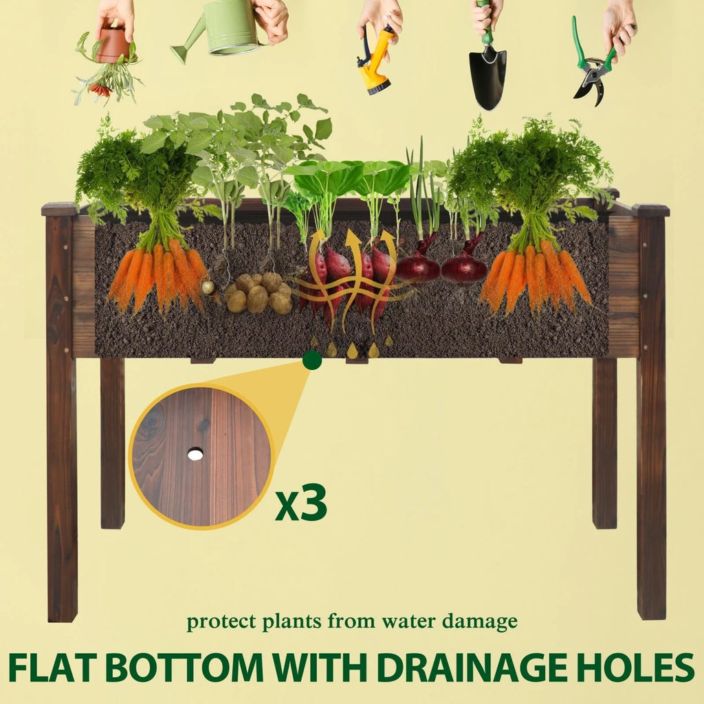 Raised Garden Bed Elevated Planter Box with Drainage Holes P683442